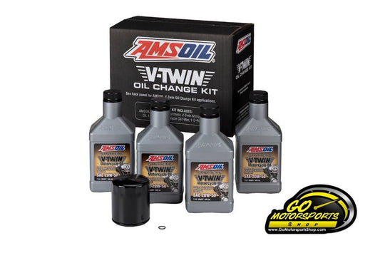 Amsoil V - Twin Oil Change Kit (Chrome & Black Filter) - GO Motorsports Shop