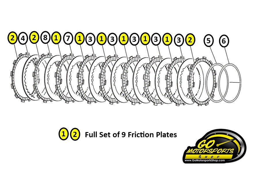 Full Clutch Friction Plate Set for FZ09/MT09 | Legend Car - GO Motorsports Shop