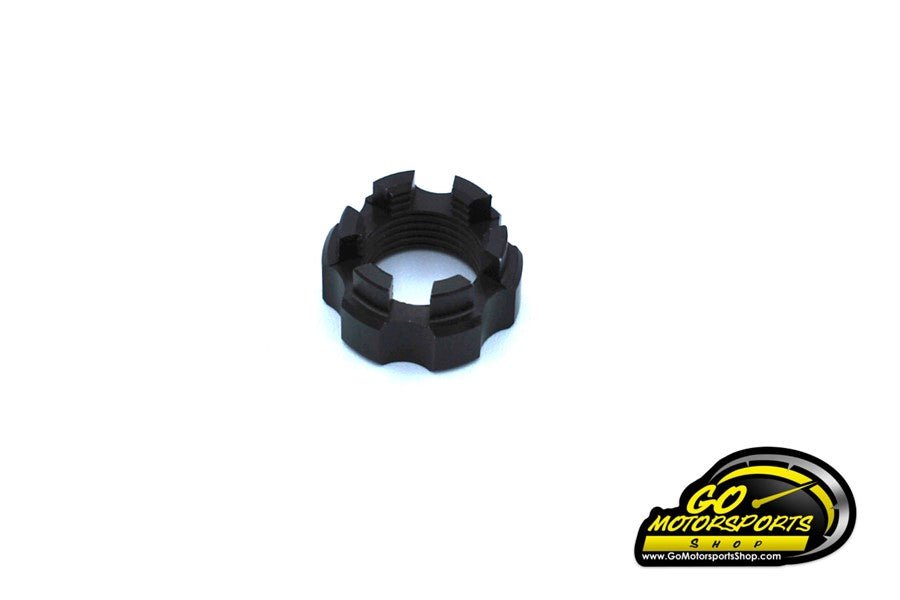 GO Kart | Aluminum Slotted Hex Nut, 5/8 - 18 (Spindle Nut) - Black Andodized - GO Motorsports Shop