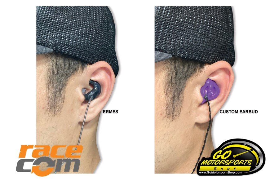 RaceCom | Ermes Ergonomic Silicon Earbuds - 3.5mm Mono - GO Motorsports Shop