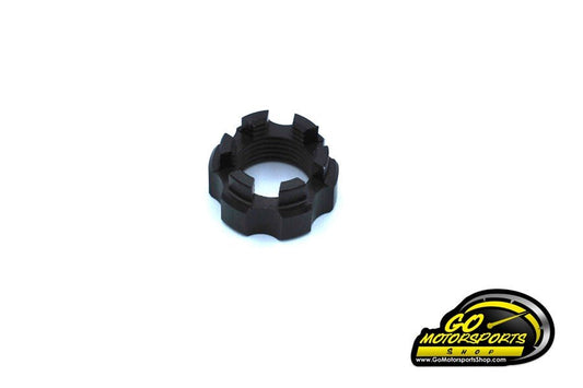 GO Kart | Aluminum Slotted Hex Nut, 5/8 - 18 (Spindle Nut) - Black Andodized - GO Motorsports Shop
