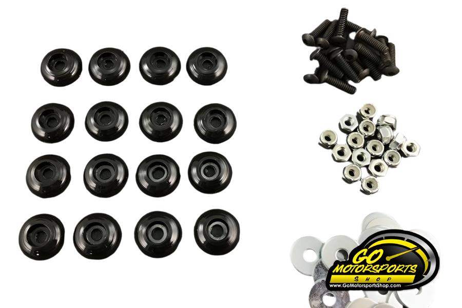 Auto Racing Body Fastener GO Kart | Body Fastener Kit (Black or White) - GO Motorsports Shop