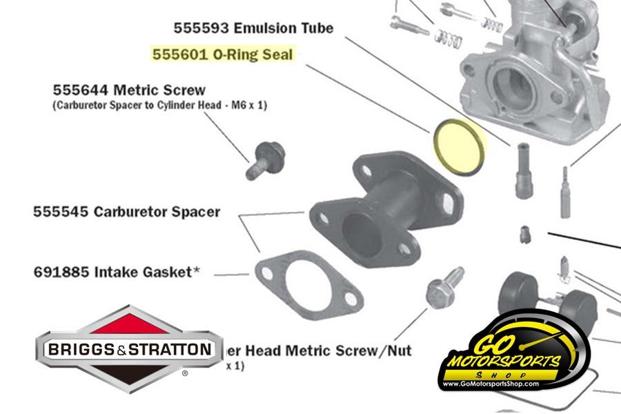 GO Kart | Carburetor O - Ring Seal for Briggs & Stratton LO206/Animal - GO Motorsports Shop