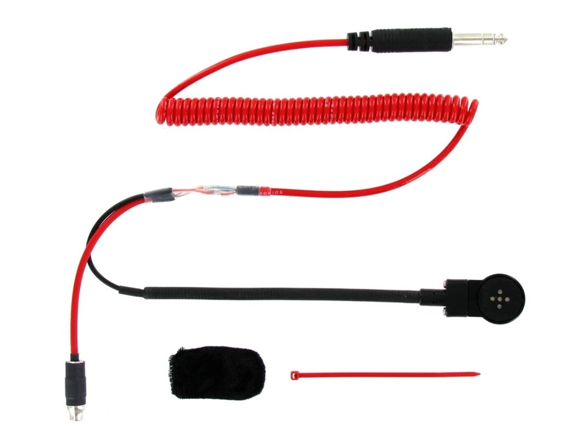 R.E. Racing Electronics | Helmet Kit - Standard Mic Flex Boom 3 Conductor, Coil Cord - GO Motorsports Shop
