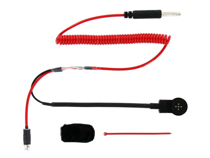 R.E. Racing Electronics | Helmet Kit - Standard Mic Flex Boom 3 Conductor, Coil Cord - GO Motorsports Shop