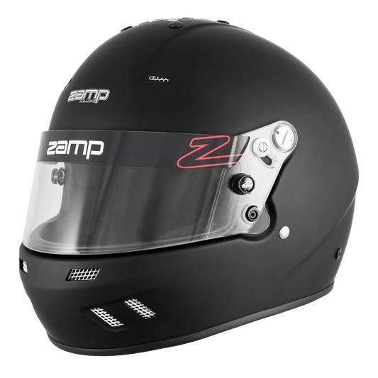 Zamp RZ - 57V Racing Helmet (Full Face, Snell SA2025, Head and Neck Support Ready, Flat Black) - GO Motorsports Shop