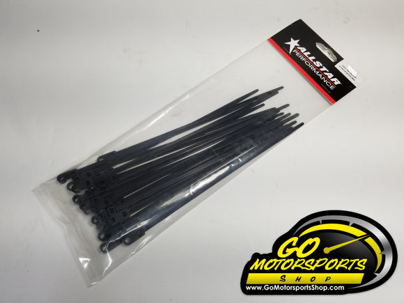Allstar 8” Black Wire Ties W/ Mounting Hole (25 Pack) - GO Motorsports Shop