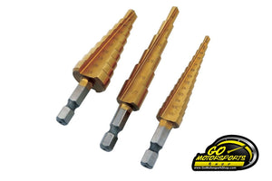 Drill Bit Step Kit, 3/16 to 1/2 in, 1/4 to 3/4 in, 1/8 to 1/2 in, 1/4 in Hex Shank