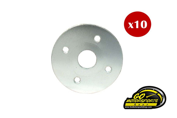 Allstar Lightweight Hood Pin Plate, Pack of 10 (Small Diameter)